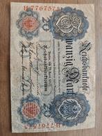 Duitsland 20 Mark 1910 - Zeldzame Bankbiljet, Postzegels en Munten, Bankbiljetten | Europa | Niet-Eurobiljetten, Ophalen of Verzenden