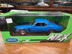 1969 Ford Mustang blauw Welly Nex 1:18, Auto, Verzenden, ., Zo goed als nieuw