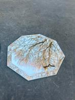 Achthoekige, facetgeslepen spiegel, bedoeld als onderzetter, Ophalen of Verzenden, Gebruikt, Overig