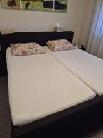 Tweepersoons boxpring 180x200 incl nachtkastjes, Ophalen, Gebruikt, Tweepersoons, Grijs
