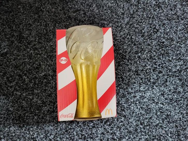 Coca-Cola Glas McDonald's 2024 Limited Edition Goud, Verzamelen, Glas en Borrelglaasjes, Nieuw, Frisdrankglas, Ophalen