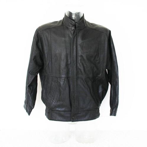 Zwart Lederen Heren Jas28* (Maat 52) € 50,-, Kleding | Heren, Jassen | Winter, Zo goed als nieuw, Maat 52/54 (L), Zwart, Ophalen of Verzenden