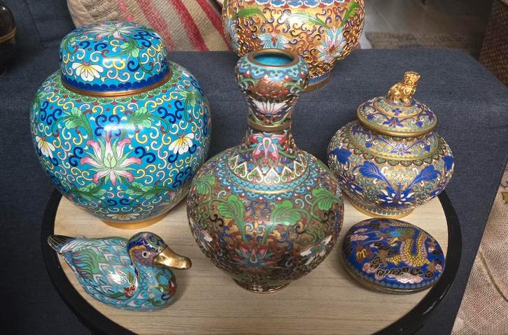 Collectie Cloisonné Vazen en Decoratie, Antiek en Kunst, Antiek | Woonaccessoires, Ophalen of Verzenden