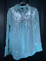 NIEUW met kaartjes Gina Tricot blouse met pailletten, Ophalen of Verzenden, Nieuw, Maat 36 (S), Blauw