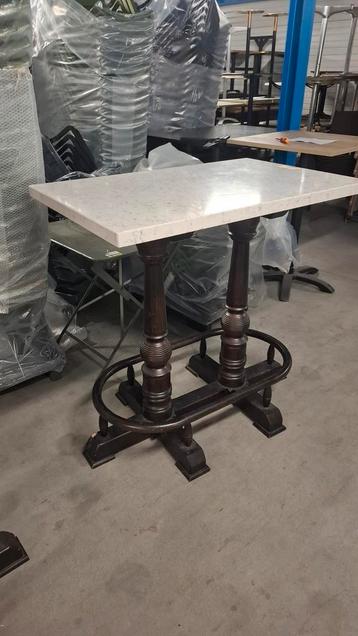 2 Amsterdam dubbel hout statafels echt marmer blad UNIEK!!! beschikbaar voor biedingen