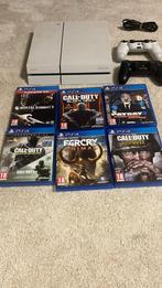 PS4 Wit 500GB + 2 Controllers + 10 Topgames, Spelcomputers en Games, Spelcomputers | Sony PlayStation 4, Ophalen, Zo goed als nieuw
