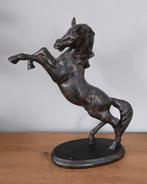 Bronzen beeld sculptuur steigerend paard arabier groot 37 cm, Antiek en Kunst, Antiek | Koper en Brons, Ophalen of Verzenden