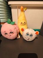 3 knuffels perzik banaan schaap, Ophalen of Verzenden, Nieuw, Overige typen