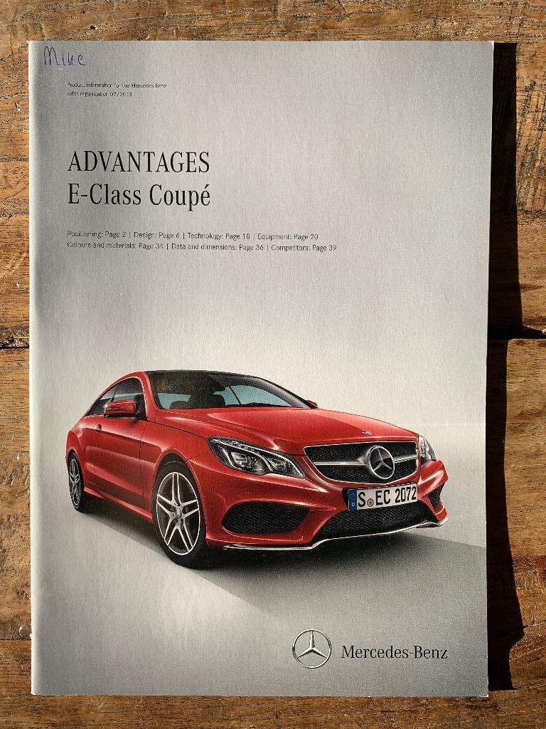 Product informatie brochure Mercedes-Benz E coupe C207 2013, Zo goed als nieuw, Mercedes-Benz, Mercedes, Ophalen of Verzenden
