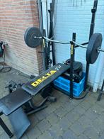 Drukbank met gewichten set, Ophalen of Verzenden, Gebruikt, Metaal, Krachtstation