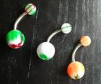 Diverse Playboy bunny navelpiercings (banana bells), Ophalen of Verzenden, Nieuw, Staal, Navelpiercing