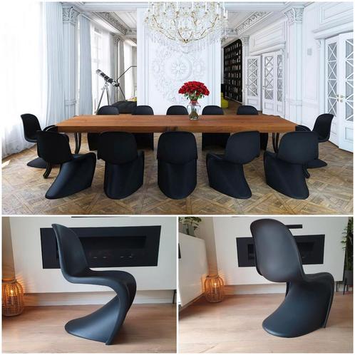3 x Vitra Verner Panton Design Stoelen Zwart, Huis en Inrichting, Stoelen, Zo goed als nieuw, Drie, Kunststof, Zwart, Ophalen