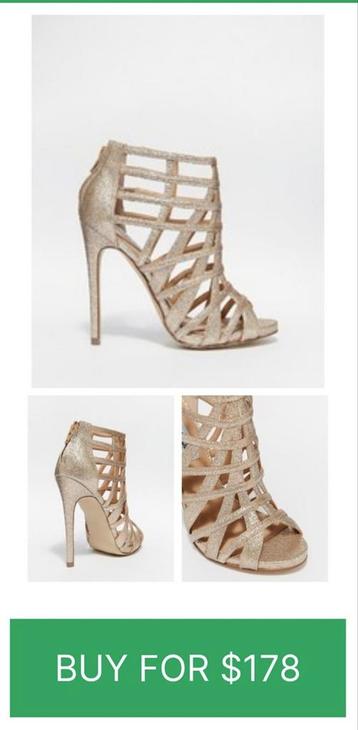 Size 39 Marquee Gold Embellished High heels - Heeled Sandals beschikbaar voor biedingen