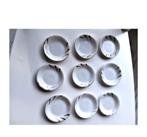 9 porseleinen serveer/bordjes Victoria china czechoslovakia, Ophalen of Verzenden