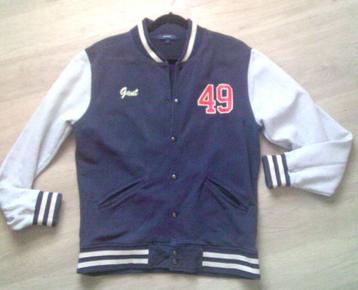 GANT blauw baseball sweatvest maat L beschikbaar voor biedingen