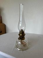 Glazen Olielamp Petroleumlamp Glas Petroleum Olie Lamp, Antiek en Kunst, Ophalen of Verzenden