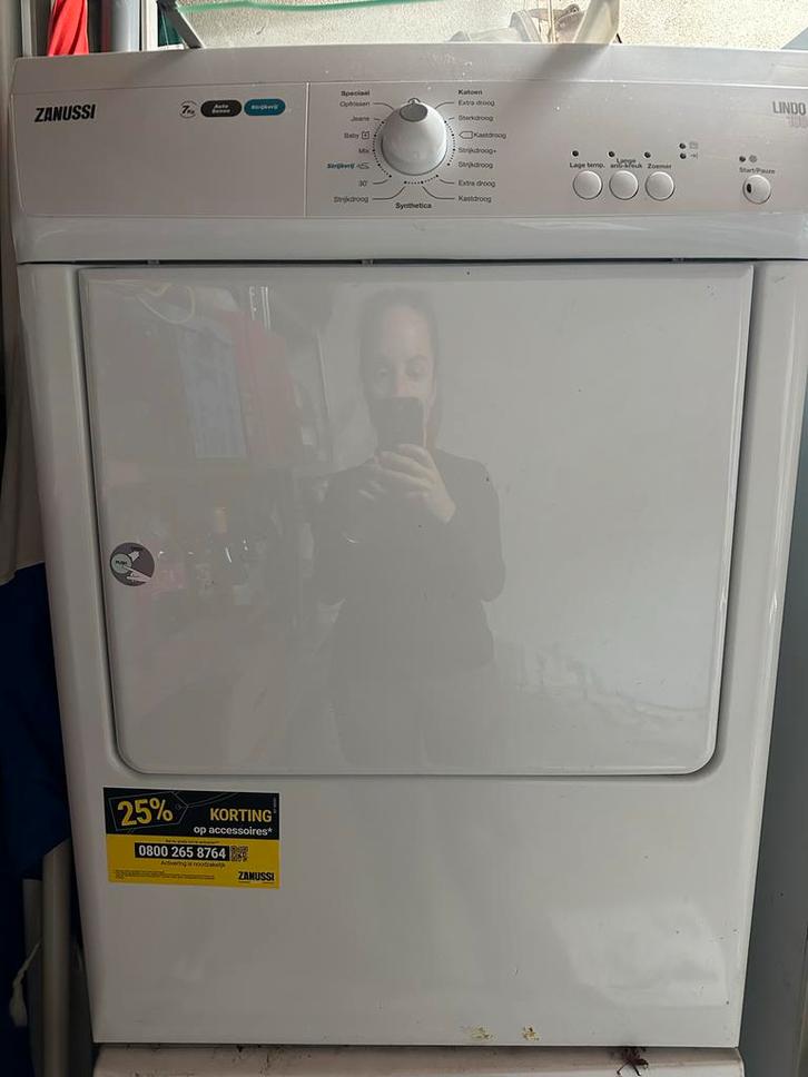Zanussi Lindo100 Wasdroger - Goed Onderhouden, Witgoed en Apparatuur, Wasdrogers, Gebruikt, Luchtafvoer, Voorlader, 6 tot 8 kg