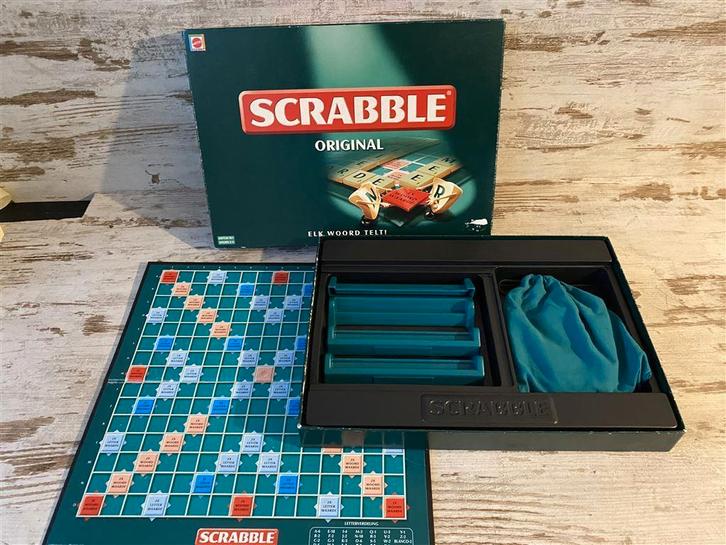 Scrabble originele versie groene doos [s269], Hobby en Vrije tijd, Gezelschapsspellen | Bordspellen, Zo goed als nieuw, Ophalen of Verzenden