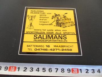 sticker Maasbracht SALIMANS paardesportartikelen Battenweg  beschikbaar voor biedingen
