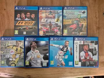 PS4 Spellen Pakket - Fifa, F1, The Crew, Farming Sim beschikbaar voor biedingen