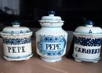 3 antieke kruidenpotten, apothekerspotten van aardewerk (80), Antiek en Kunst, Antiek | Keramiek en Aardewerk, Ophalen of Verzenden