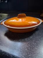 Oranje aardewerk ovenschaal met deksel, Huis en Inrichting, Ophalen, Overige materialen, Gebruikt, Overige typen