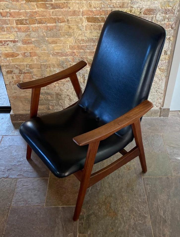 A serie Fautieul Louis van Teefellen WeBe 1960s, Huis en Inrichting, Fauteuils, Gebruikt, Hout, Overige materialen, Minder dan 50 cm