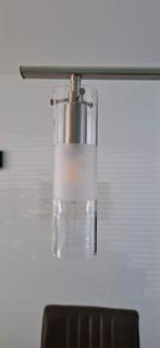 Hanglampen met 3 en met 5 lampen, Ophalen, Gebruikt, Glas, Minder dan 50 cm