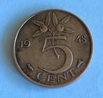 5 cent 1948, Postzegels en Munten, Munten | Nederland, Ophalen of Verzenden, Koningin Wilhelmina, 5 cent, Losse munt