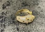 14 karaats gouden panter ring maat 18.25, Sieraden, Tassen en Uiterlijk, Ringen, Nieuw, Goud, 18 tot 19, Goud