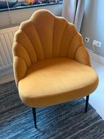 Fauteuil X5HOME velvet geel schelp stoel, Huis en Inrichting, Fauteuils, Ophalen, 50 tot 75 cm