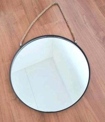 Zgan!! Spiegel rond  35 cm zwart industrieel beschikbaar voor biedingen