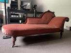 antieke rode fluwelen chaise longue, Huis en Inrichting, Banken | Sofa's en Chaises Longues, Ophalen, Gebruikt, Eenpersoons, Minder dan 75 cm