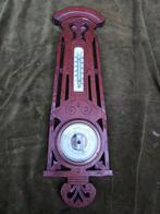 Jugendstill barometer, opengewerkte eikenhouten wandplaat., Verzenden