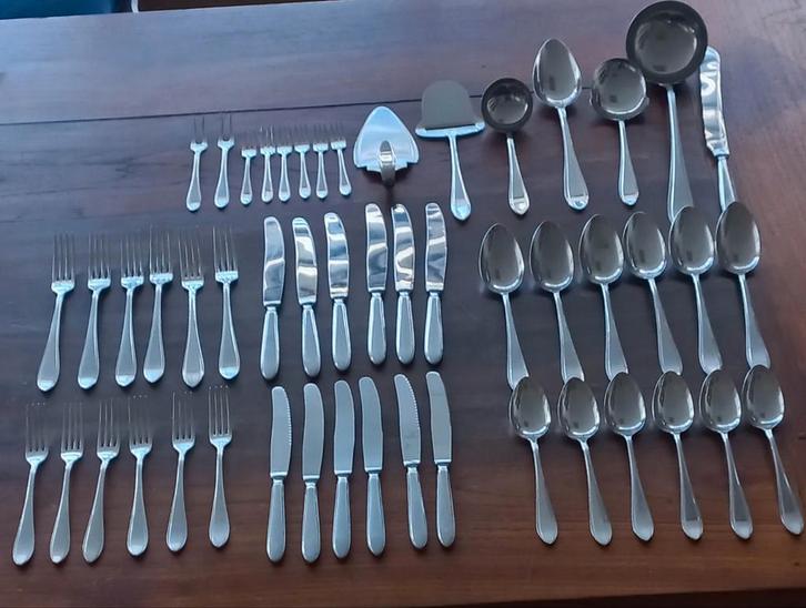 Compleet vintage diner en dessert bestek, Gero, Puntfilet, Huis en Inrichting, Keuken | Bestek, Rvs of Chroom, Ophalen of Verzenden