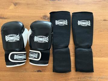 Bokshandschoenen en scheenbeschermers Rumble kind, krav maga beschikbaar voor biedingen