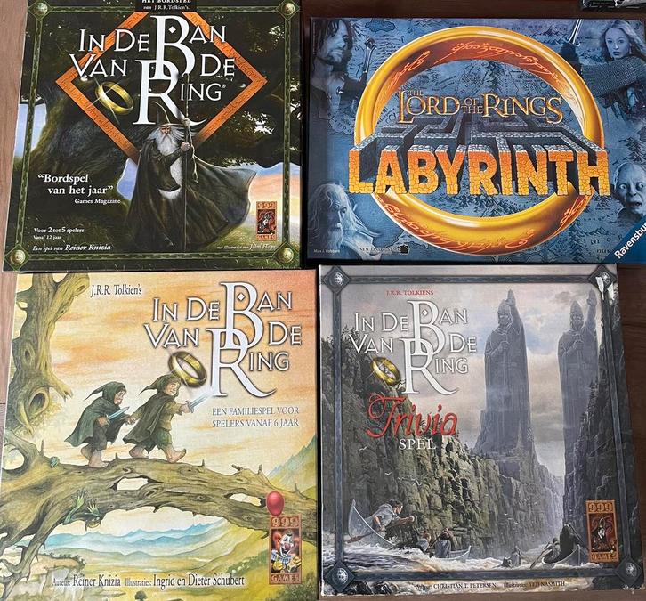 Vier Lord of the Rings bordspellen incl. Labyrinth, Verzamelen, Lord of the Rings, Nieuw, Ophalen of Verzenden