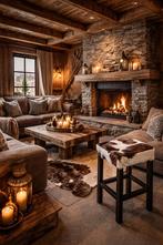 Barkruk Luca met armleuningen - Koeienhuid, Huis en Inrichting, Ophalen of Verzenden, Nieuw, Hout