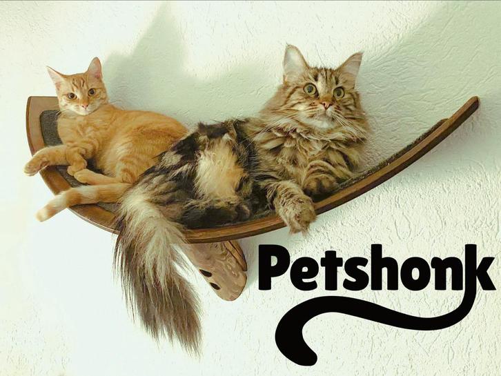 Katten wandmeubel, Hout met tappijt, 80cm breed, handgemaakt, Dieren en Toebehoren, Katten-accessoires, Nieuw, Ophalen of Verzenden