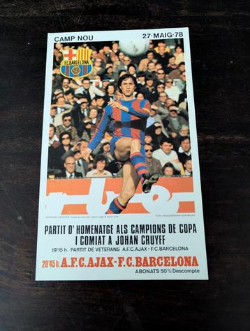 Mooie poster afscheidswedstrijd Johan Cruijff in Spanje beschikbaar voor biedingen