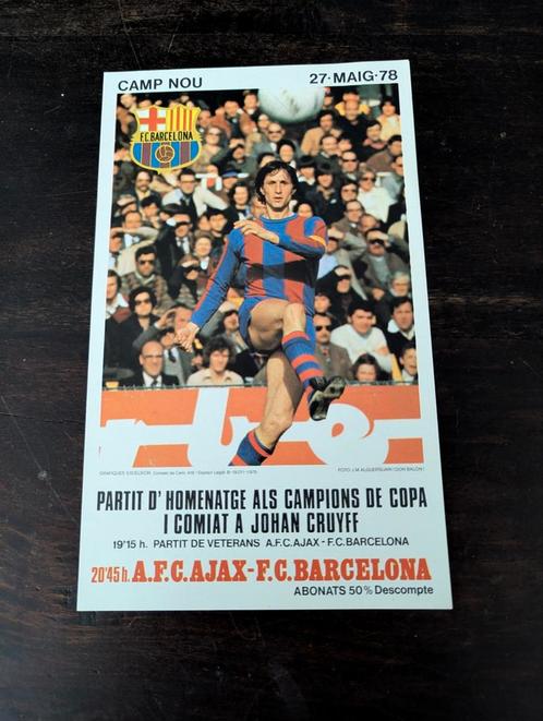 Mooie poster afscheidswedstrijd Johan Cruijff in Spanje, Verzamelen, Sportartikelen en Voetbal, Zo goed als nieuw, Poster, Plaatje of Sticker