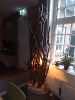 Mooie houten kunstwerk met lampen er in, Ophalen, 100 tot 150 cm, Nieuw, Landelijke