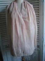roze linnenlook sjaal nr YY 1043, Kleding | Dames, Verzenden, Zo goed als nieuw, Maat 46/48 (XL) of groter, Sjaal