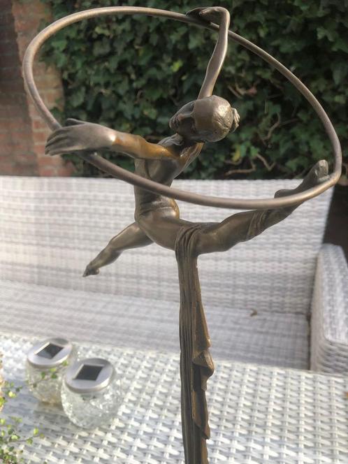 bronzen sculptuur vrouw danseres turnster 58 cm, Antiek en Kunst, Kunst | Beelden en Houtsnijwerken, Ophalen of Verzenden