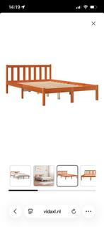 Twijfelaar, Huis en Inrichting, Slaapkamer | Bedden, Ophalen, Bruin, Zo goed als nieuw, Twijfelaar