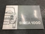 Instructieboekje Simca 1000, Auto diversen, Ophalen of Verzenden