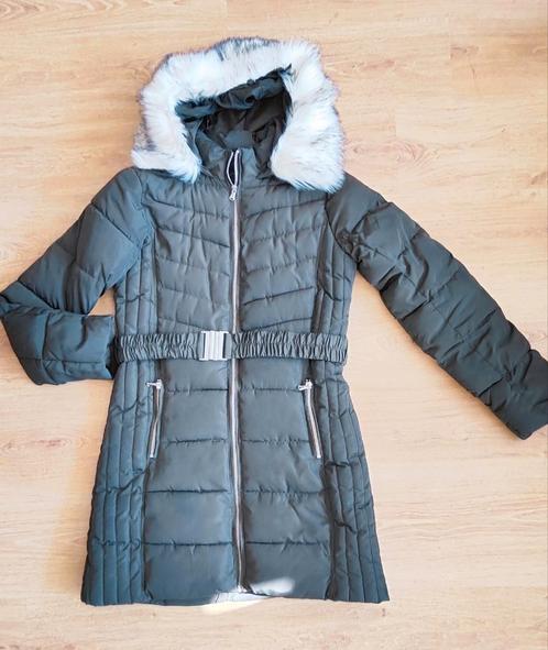 WinterParka Belted Jacket Gewatteerde Jas FauxFurTrim Hood S, Kleding | Dames, Jassen | Winter, Zo goed als nieuw, Ophalen of Verzenden