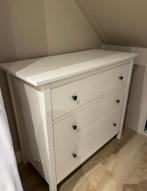 Witte commode met 3 lades, Ophalen, 100 tot 150 cm, 50 tot 100 cm, Zo goed als nieuw