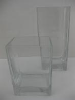 Accubakken / Vaas/Vazen glas 2 stuks 22 & 14 cm, Huis en Inrichting, Woonaccessoires | Vazen, Ophalen of Verzenden, Nieuw, Glas
