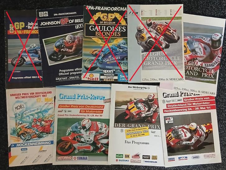 TT Assen Programmaboekjes, GP België & Duitsland 1985-1991, Verzamelen, Automerken, Motoren en Formule 1, Gebruikt, Motoren, Ophalen